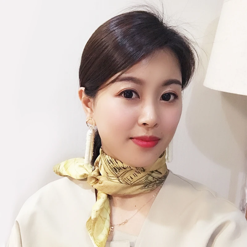 Платок шелковый шарф женский платок на голову шарфы для волос новый принт