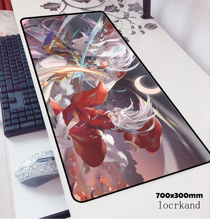 inuyasha mousepad 700x300x3mm big Computer mouse mat gamer gamepad pc Halloween gaming mousemat desk pad office padmouse | Компьютеры и