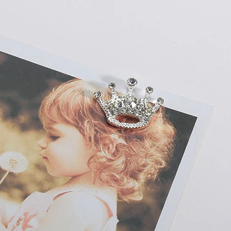2pieces mini tiara Пуговицы с жемчугом и стразами, пряжка с плоской задней частью, украшение для рукоделия, бант для волос, цветок, 2 шт./ - Цвет: 2pieces mini tiara