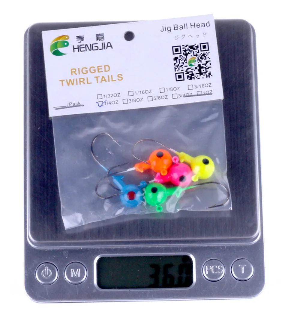 

HENGJIA 5PCS fishhooks hard metal lead head barded high carbon steel hook jigs single hooks pesca fishing tackles