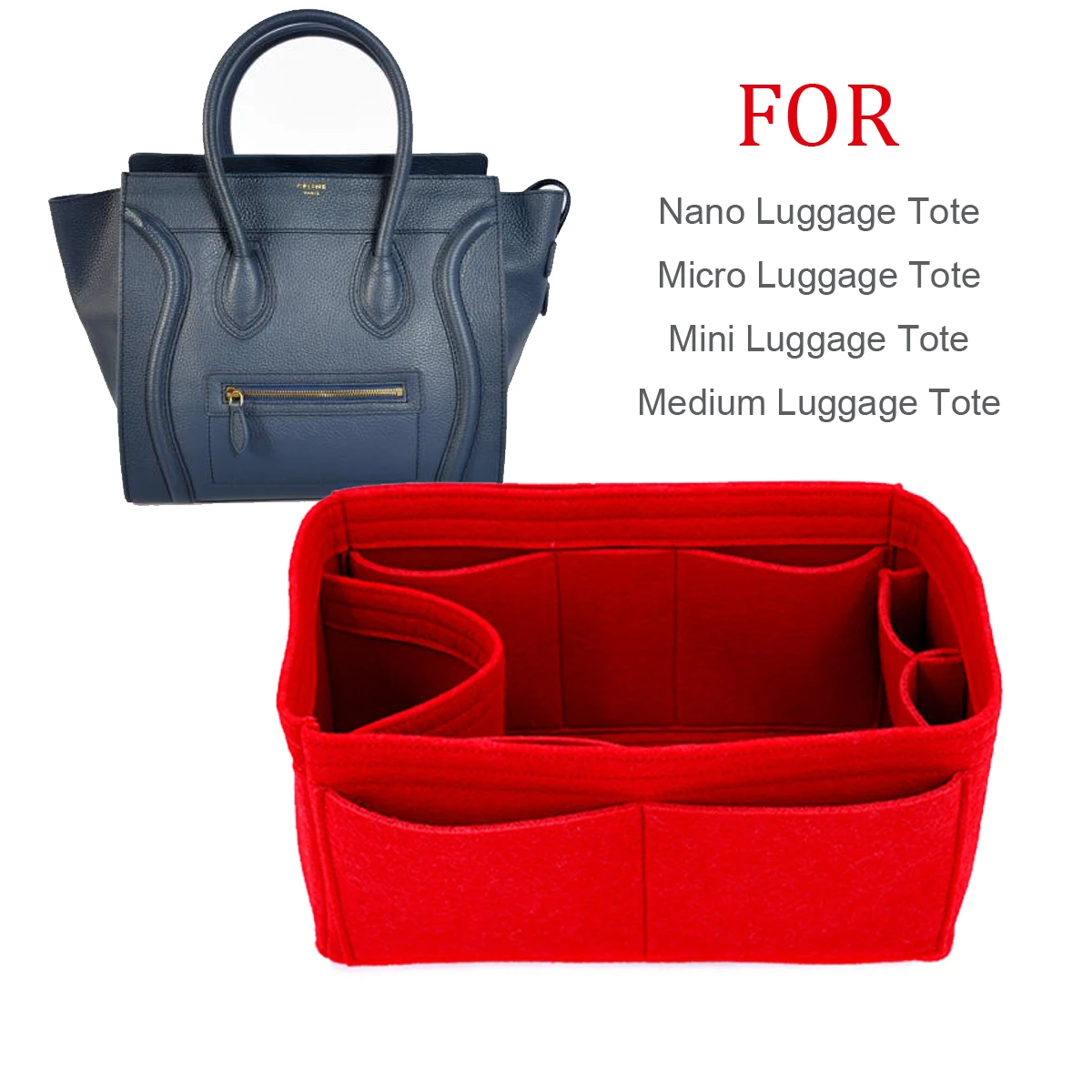 

For Luggage Micro Mini Nano Medium Luggage bag shaper purse insert Makeup Travel Inner Purse Portable Cosmetic Bag Organizer