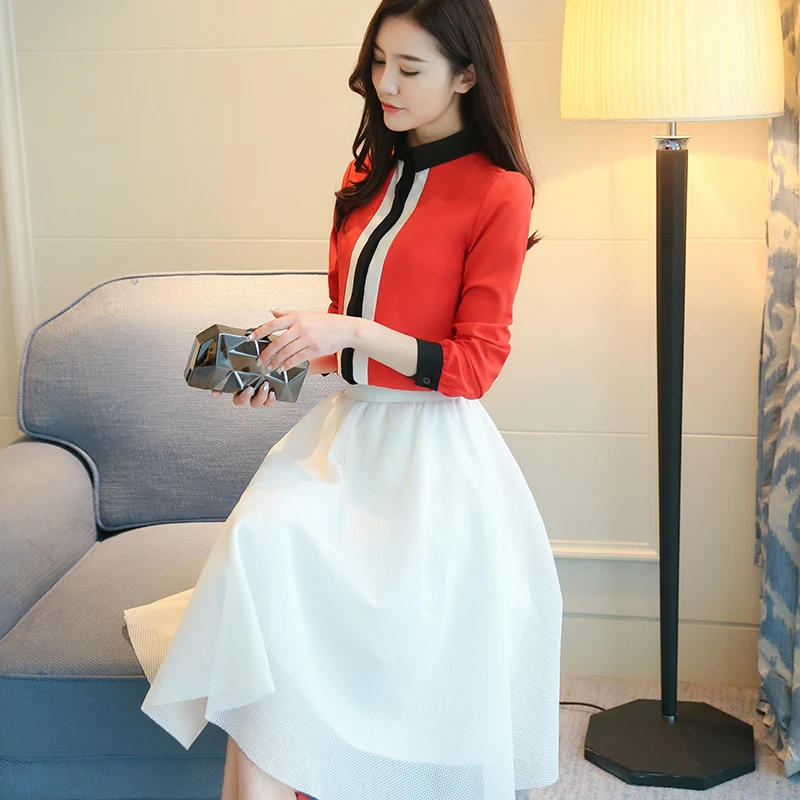 

new autumn fashion long sleeve women tops and blouses 2021 chiffon blouse shirt women ladies tops OL blouse solid blusas 0870 30