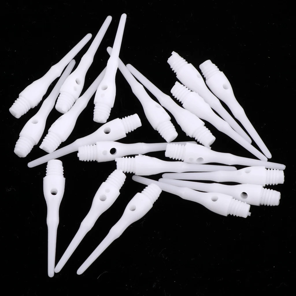 27mm White 20шт 2BA древки для Дартса мягкий Дарт советы профессиональные пластиковые нитки замена аксессуары для электронный дартс игры - Цвет: 27mm White