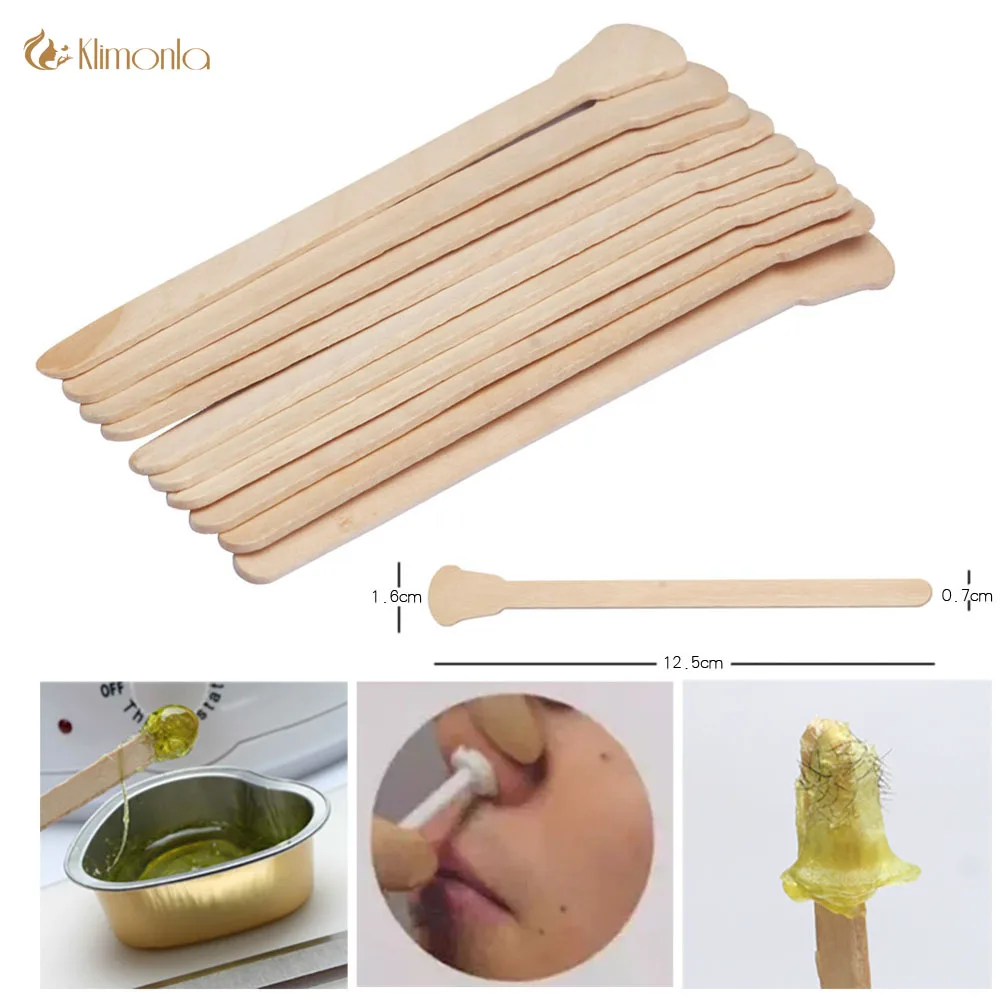 

50Pcs Wooden Waxing Wax Spatula Tongue Depressor Bamboo Sticks for Eyebrow Facial Hair Removal Tools Wax Applicator Depilatory