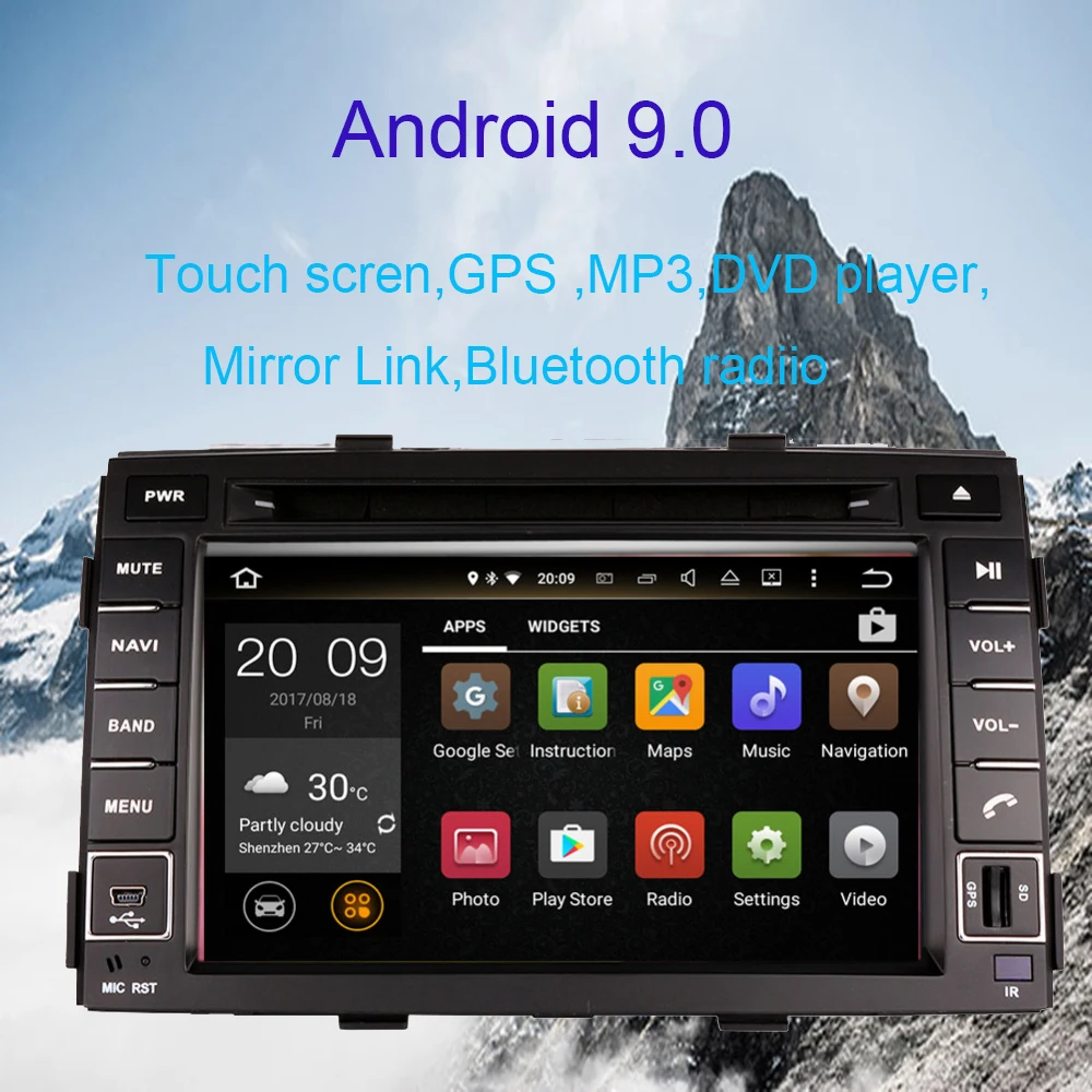 4G android 9,0 автомобильный dvd для kia sorento 2010-2012 в тире автомобиля стерео gps nagavition головное устройство магнитофон автомобильный мультимедийный плеер