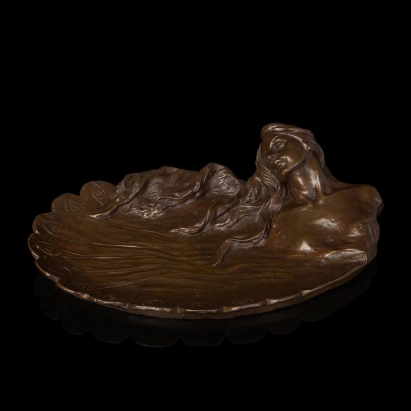 Классические женские бронзовые статуи античный компот sculpure фруктовый поднос