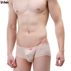 Трусы-боксеры мужские с низкой посадкой, хлопок, лайкра, с U-образным вырезом, сексуальное нижнее белье, M-XL