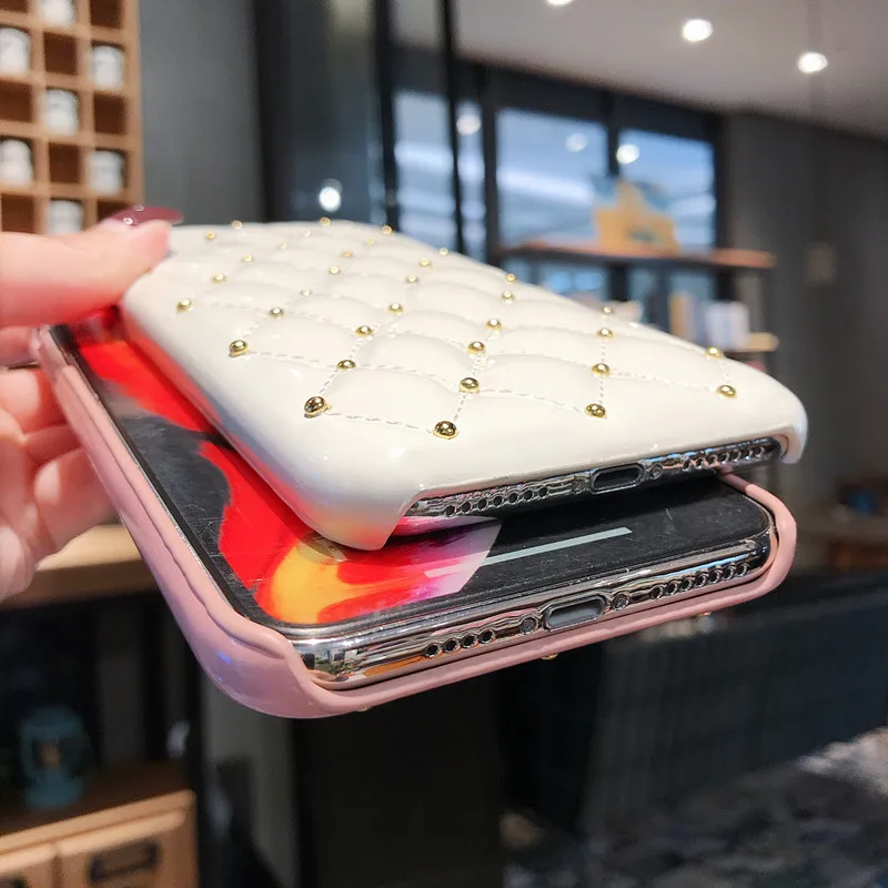 Чехол из искусственной кожи с бриллиантами для iphone XS MAX XR X 10 7 8 6 6S Plus роскошный