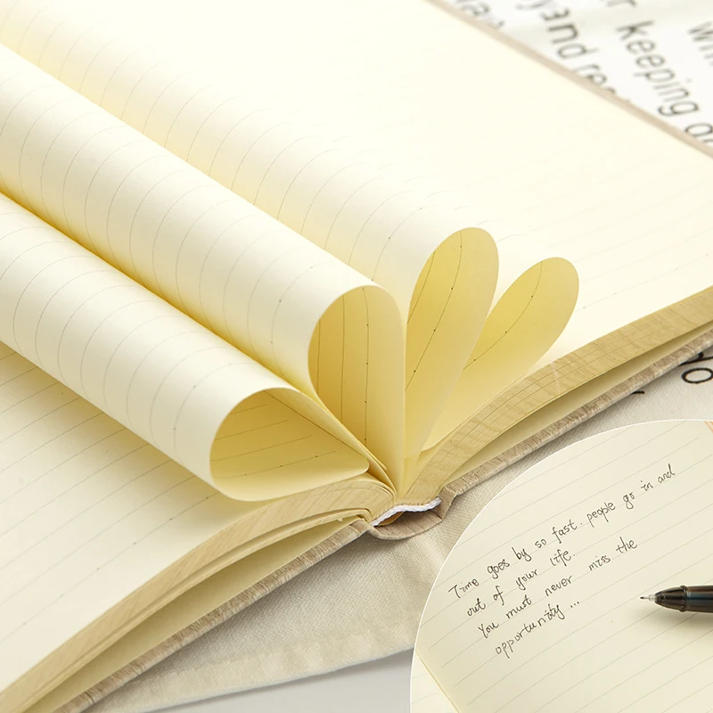 

Hard Cover Aoki Wooden Simple Vintage Diary Ruled Notebook Lined Journal