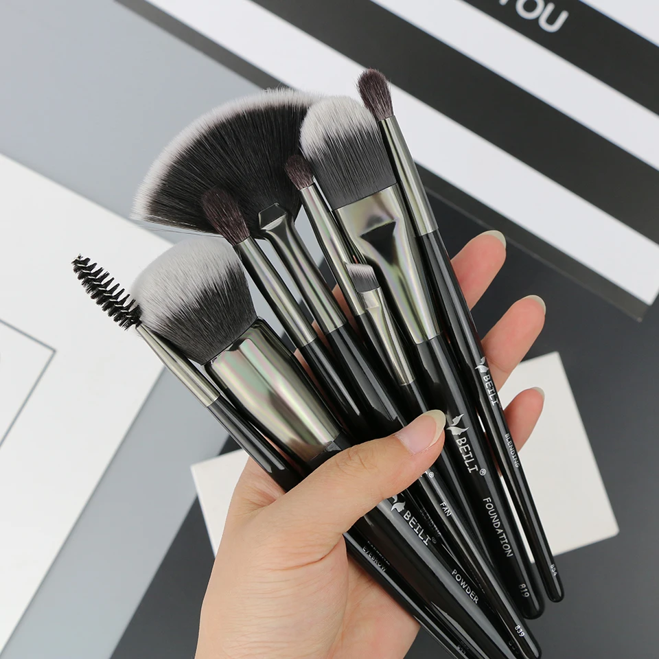 Набор кистей для макияжа BEILI Professional набор из козьей шерсти смешивания мягких