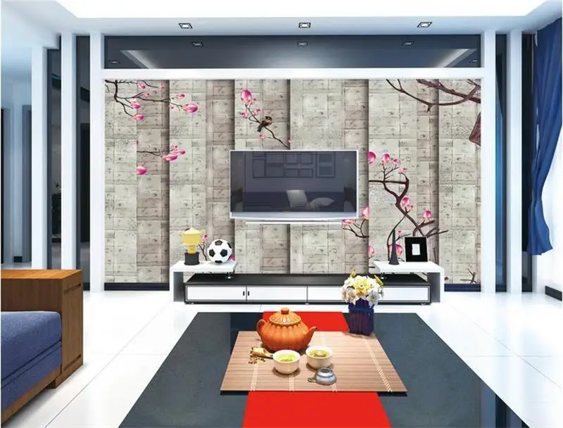 3d обои для комнаты на заказ настенная фотография серая стена персиковая картина