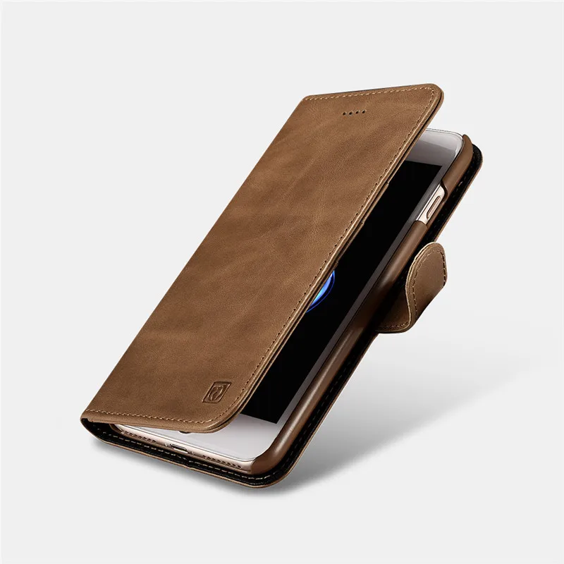 ICARER Wallet Case For iPhone7 8 Genuine Leather Protective iPhone7Plus 8Plus Flip Card Holder Magnetic Detachable 2in1 | Мобильные