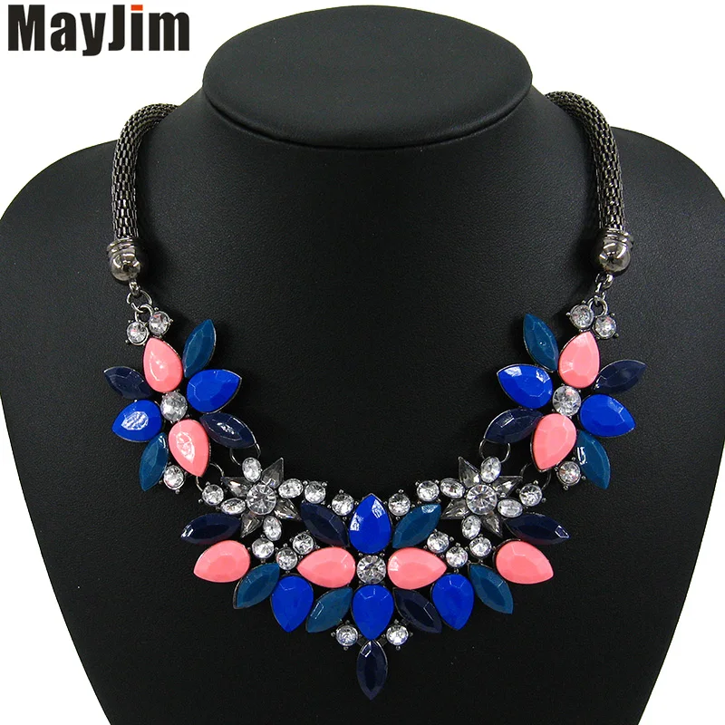 MayJim Себе ожерелье Мода Женщины 2017 Chocker Старинные Цепи Кристалл Rhinestone Ожерелья &
