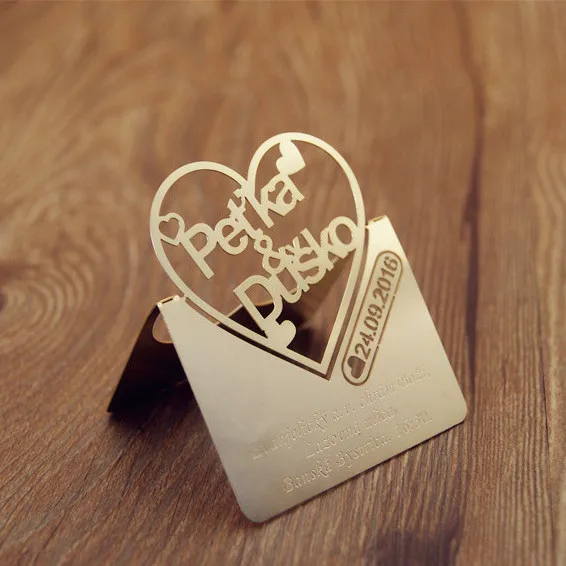 Бесплатная доставка Золотая лазерная резка металлическая Свадебная