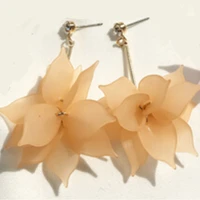 charmcci lady simple elegant women crystal flower drop long dangle wedding earrings jewelry
