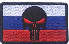 Нашивки Каратель вышитые/ПВХ военный Каратель Череп патч полосы тактические тонкие синие линии флаг патчи с крюком и петлей - Цвет: Embroidered 25