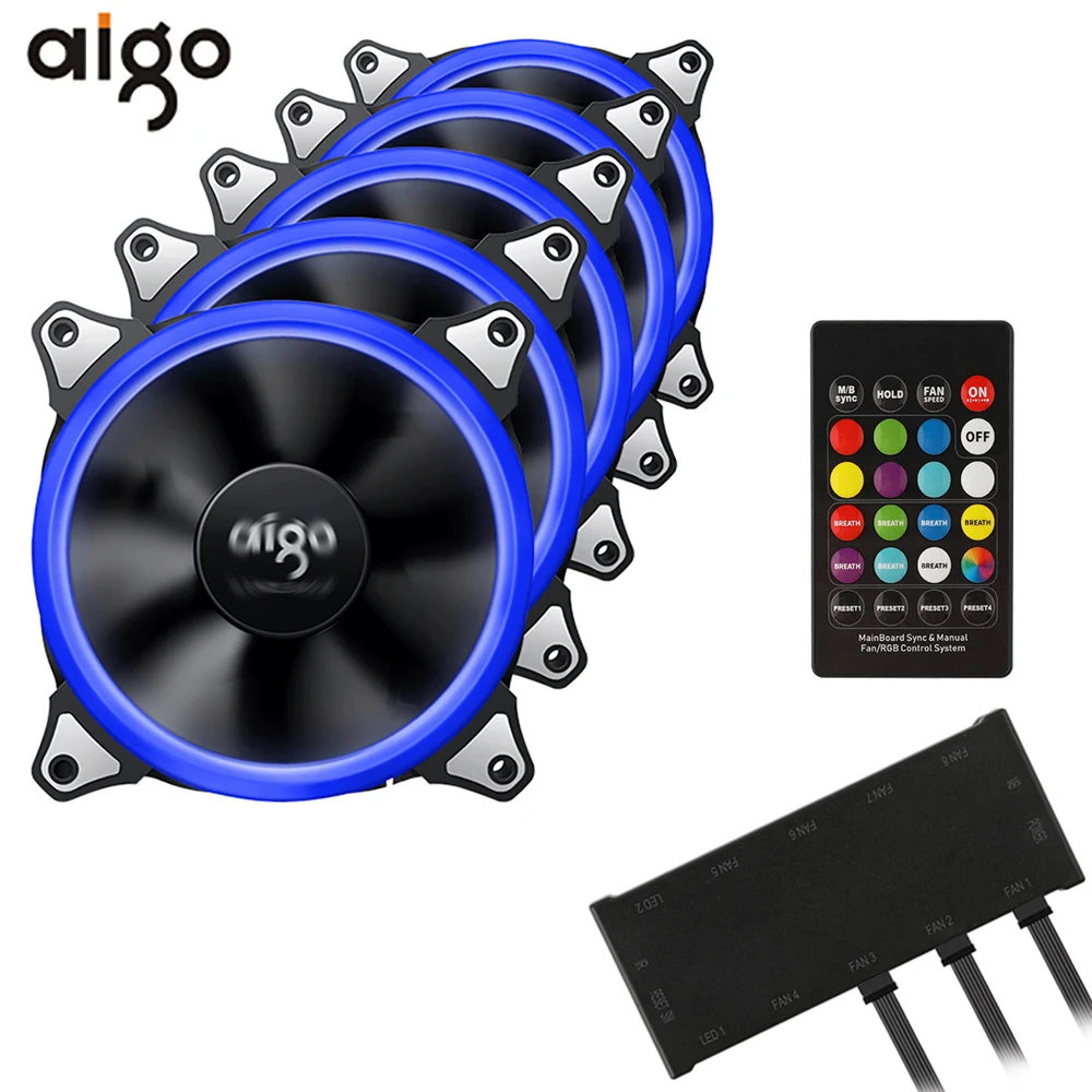 Aigo R5-PRO аура синхронизирующий компьютер охлаждающий вентилятор RGB настраиваемый
