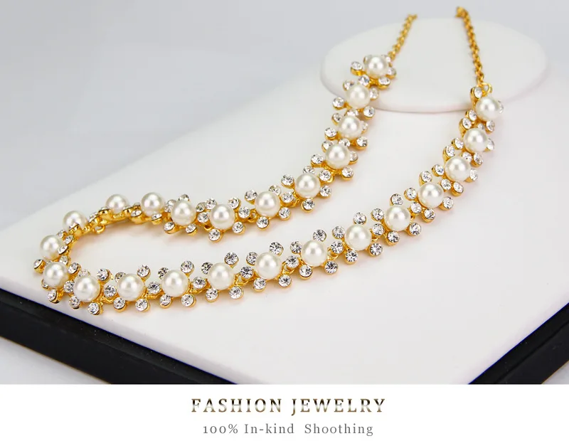 Fashion Jewelry Necklace and Earrings Stud round acrylic Hypoallergenic pearl high quality bridal jewelry sets | Украшения и