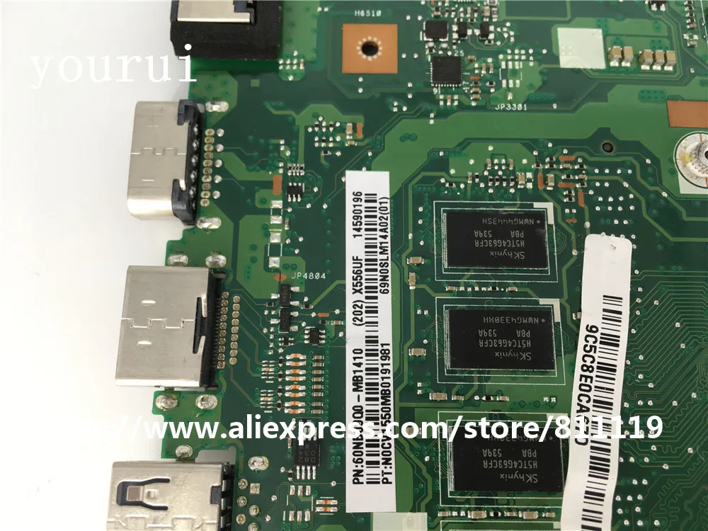 Yourui X556UJ REV 2 0 i5-6200u 4 Гб RAN памяти DDR3 для ASUS X556UF материнская плата ноутбука