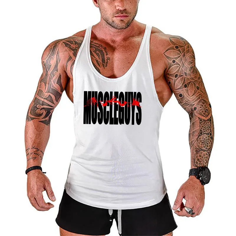 

Brand Fitness Clothing Bodybuilding Stringer Tank Top Men Cotton Curved hem Y Back Sleeveless shirt Workout Vest gyms Singlets