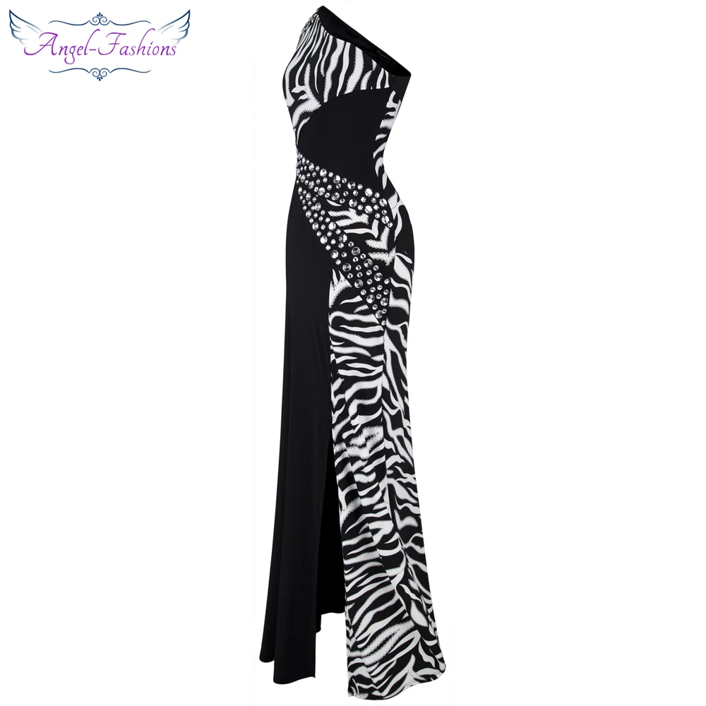 Angel-fashion аппликация на одном плече разрез Длинные вечерние платья Бисероплетение