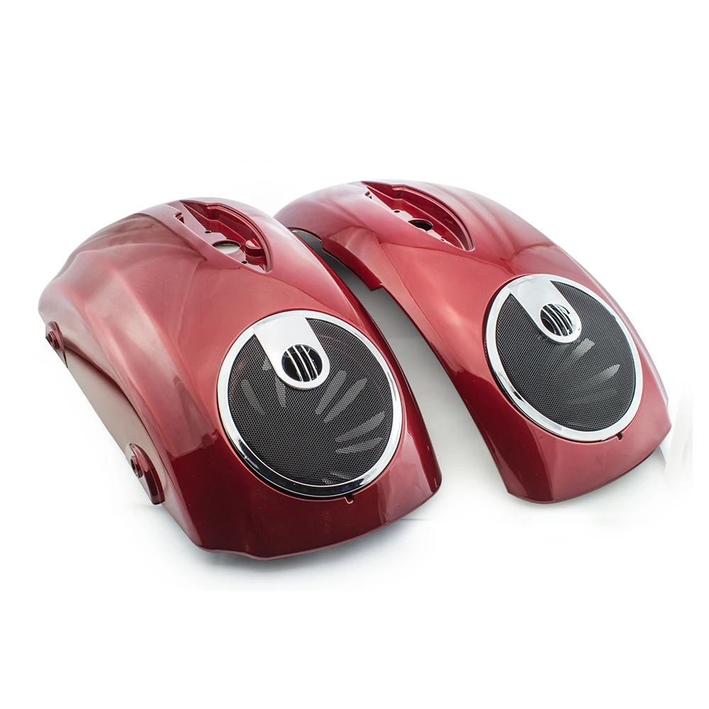 Motorcycle Hard Saddlebag Speaker Lids w/ Grill for Indian Chieftain Roadmaster 2014 2015 |