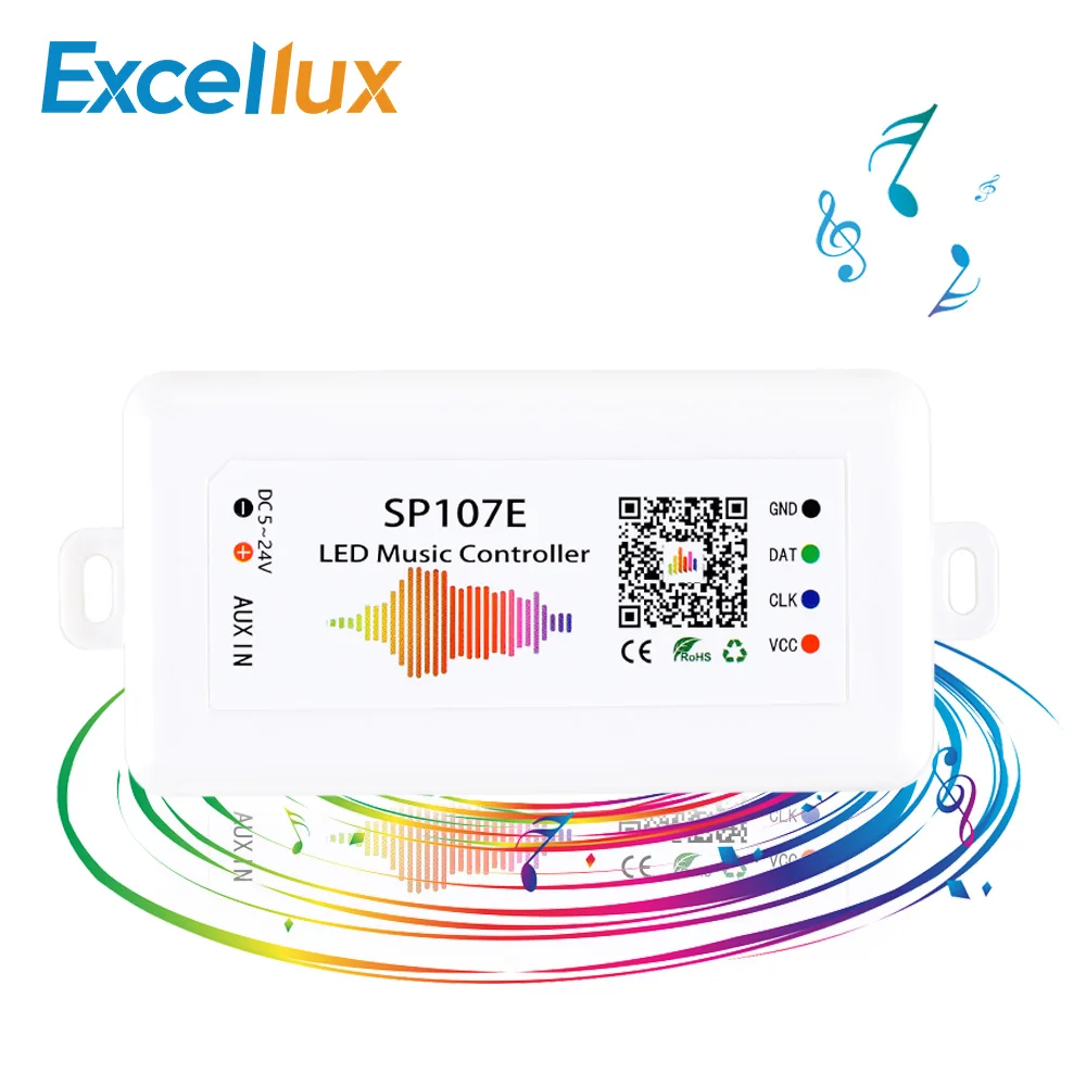 Светодиодная лента 5 24 В постоянного тока SP107E Bluetooth управление ler Pixel IC SPI музыкой