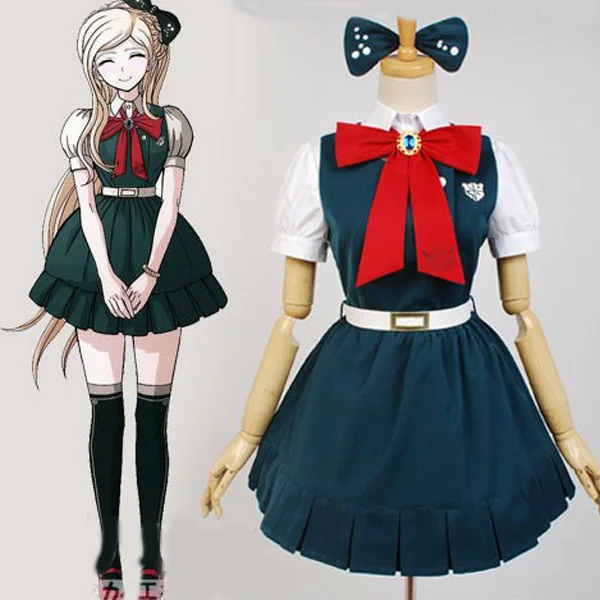 Костюм для косплея Sonia Nevermind из аниме Super Dangan Ronpa 2 Униформа темно синего цвета юбка