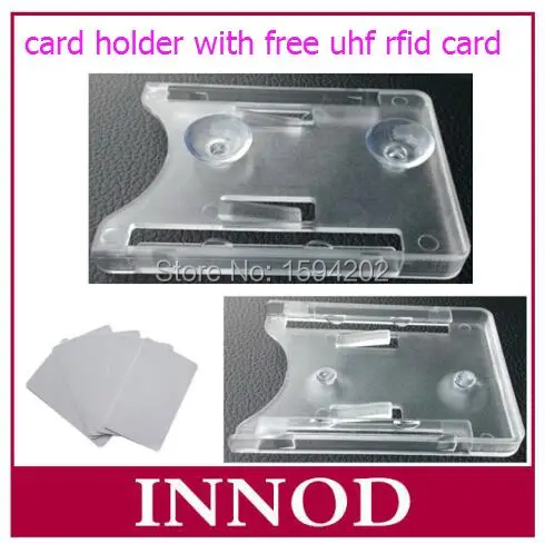 

cheap pvc card holder for parking vehicle rfid windshield card tag + free 5PCS long range epc gen2 iso18000-6c ID uhf rfid card