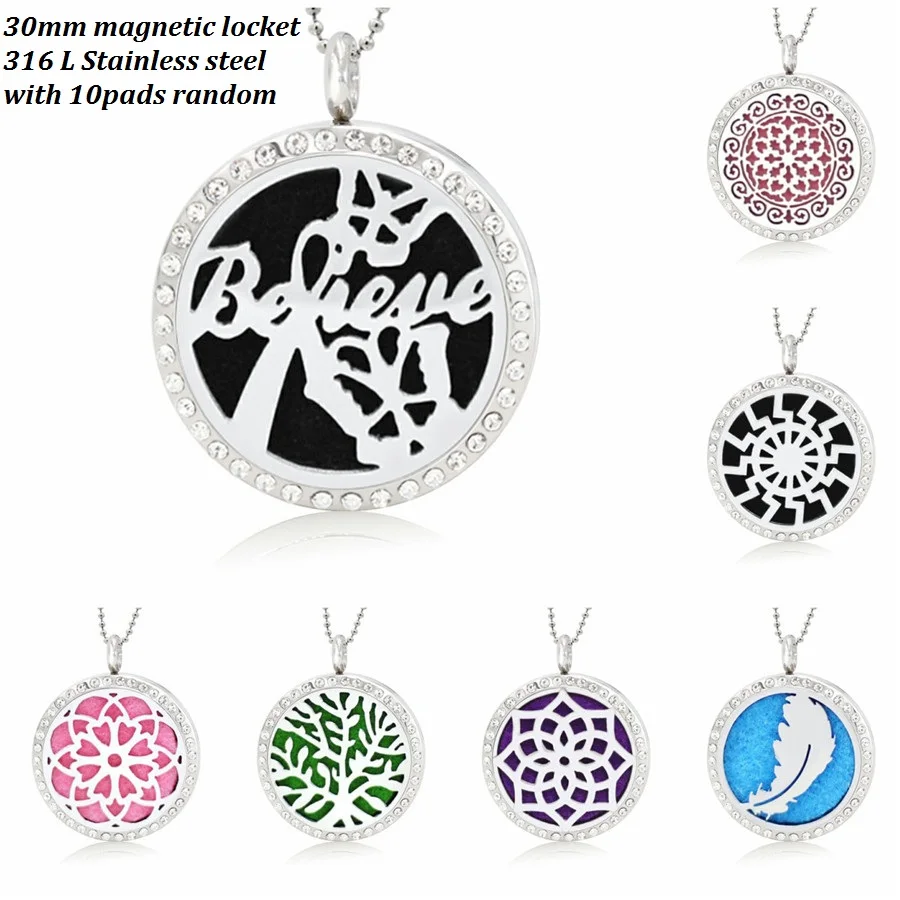 Диффузор для духов Flower Believe Bling Locket 30 мм магнитный медальон из нержавеющей стали