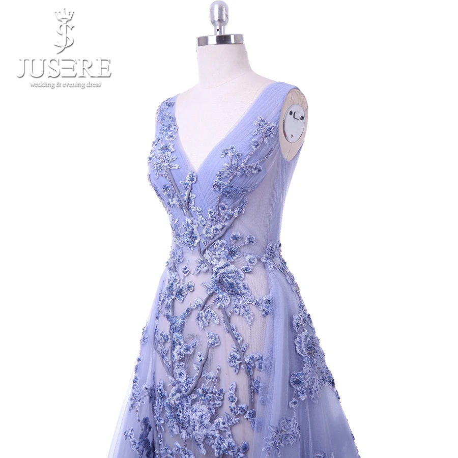 Robe De Soiree 3D цветок кружева Бисер сексуальным вырезом на спине и длинное вечернее