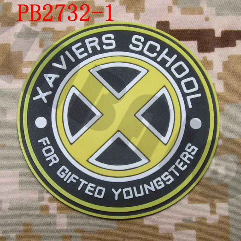 PB2732 Yellow 3D ПВХ патч X-MAN XAVIERS школы для одаренных подростков - Цвет: PB2732 Yellow