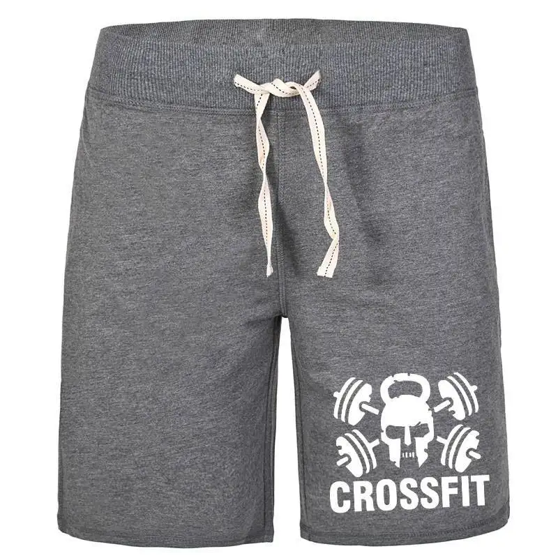 Гимнастические износостойкие шорты Crossfit с черепом в классическом стиле, дышащие, однотонные, из хлопка, лидер продаж, с карманами, штаны для бега - Цвет: grey 3