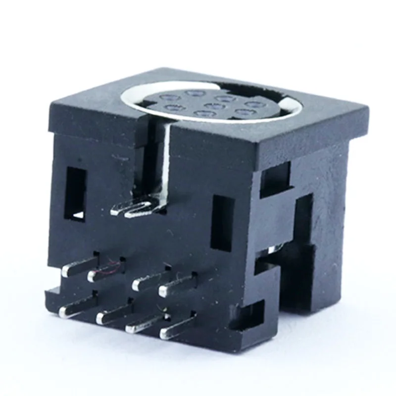 10 шт./лот 8 Pin мини DIN Женский Джек правый угол/90 градусов PCB панель крепление разъем