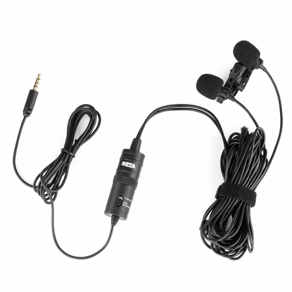 BOYA BY M1DM Label Lavalier микрофон 6 м boya3.5мм конденсаторный для iPhone samsung huawei смартфонов