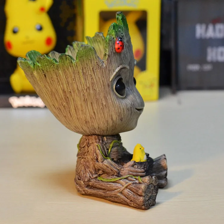 15 см Дерево человек ребенок Аниме фигурки кукол Penholder Grunt стражи галактики 2 Модель Герой ручка горшок и цветочный горшок игрушки