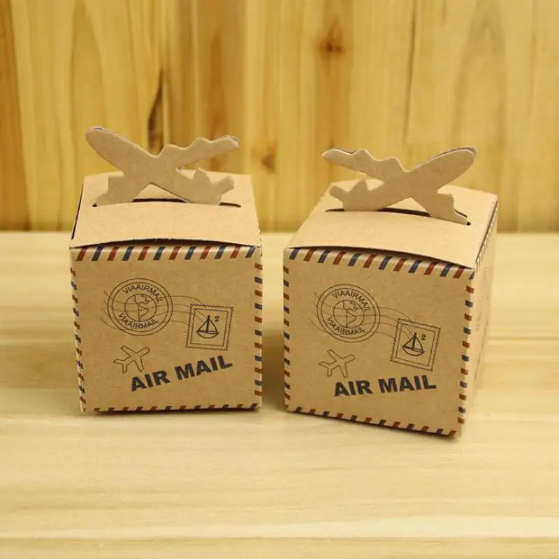 100pcs Retro Kraft Paper Candy Boxes For First Communion Gift Chocolate Favor Box Case Party Baby Shower Graduation Decoration | Дом и сад
