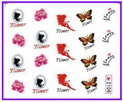 6 упак./лот блестящая водная наклейка для дизайна ногтей наклейки цветочные
