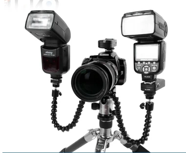 Câmera de Braço Flash para Tripé Frete Grátis Duplo Comum Macro Tiro Ajustável Suporte Luz Flash