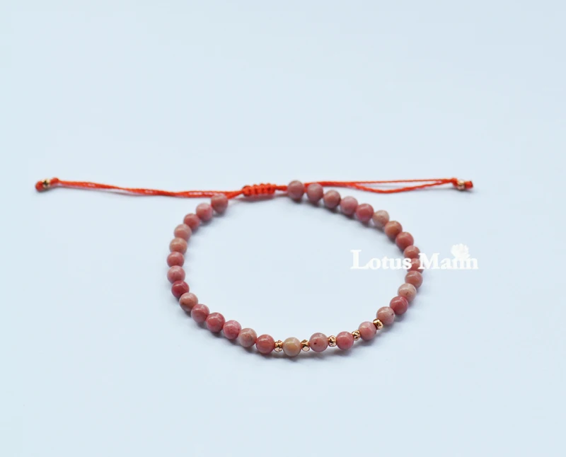 

Small pink rhodochrosite single-circle series bracelet lotus mann