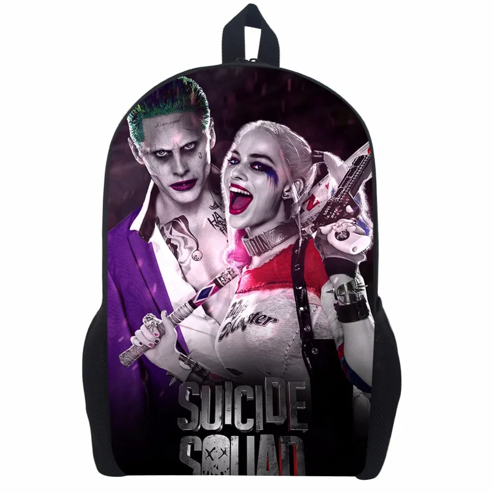 17 дюймовый рюкзак отряда самоубийц для подростков детские школьные сумки Harley Quinn