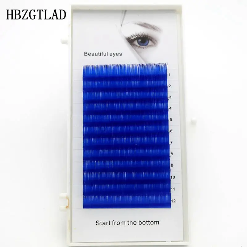HBZGTLAD Новые Накладные ресницы C/D curl 00701 мм 8/14 Королевского синего цвета