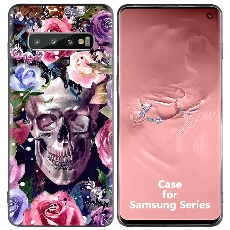 05 С изображением цветочного сахарного черепа силиконовый чехол для samsung Galaxy S8 S9 S10 плюс S10e A50 A30 M30 A40 A20 A10 M20 M10 S7 края крышки - Цвет: 05