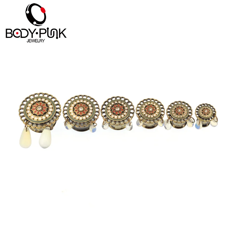 Тело в стиле панк модные золотые кружевные 2 капельки натуральный камень опал