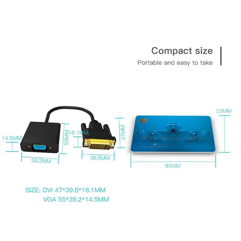 C-BOX DVI To VGA Adapter D Audio Cable For PC Projector HDTV 1080P 24 1 Converter Video Cables | Электроника