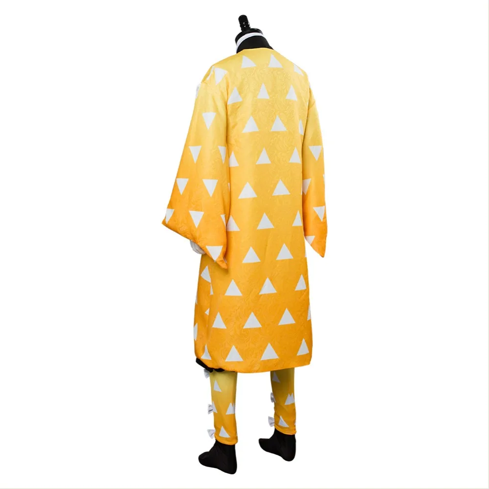 

Anime Blade of Demon Destruction Agatsuma Zenitsu Cosplay Costume Outfit Kimono Halloween Carnival Costume