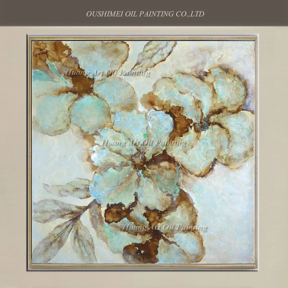 Новый ручной светильник синий цветок живопись на холсте Ручная роспись