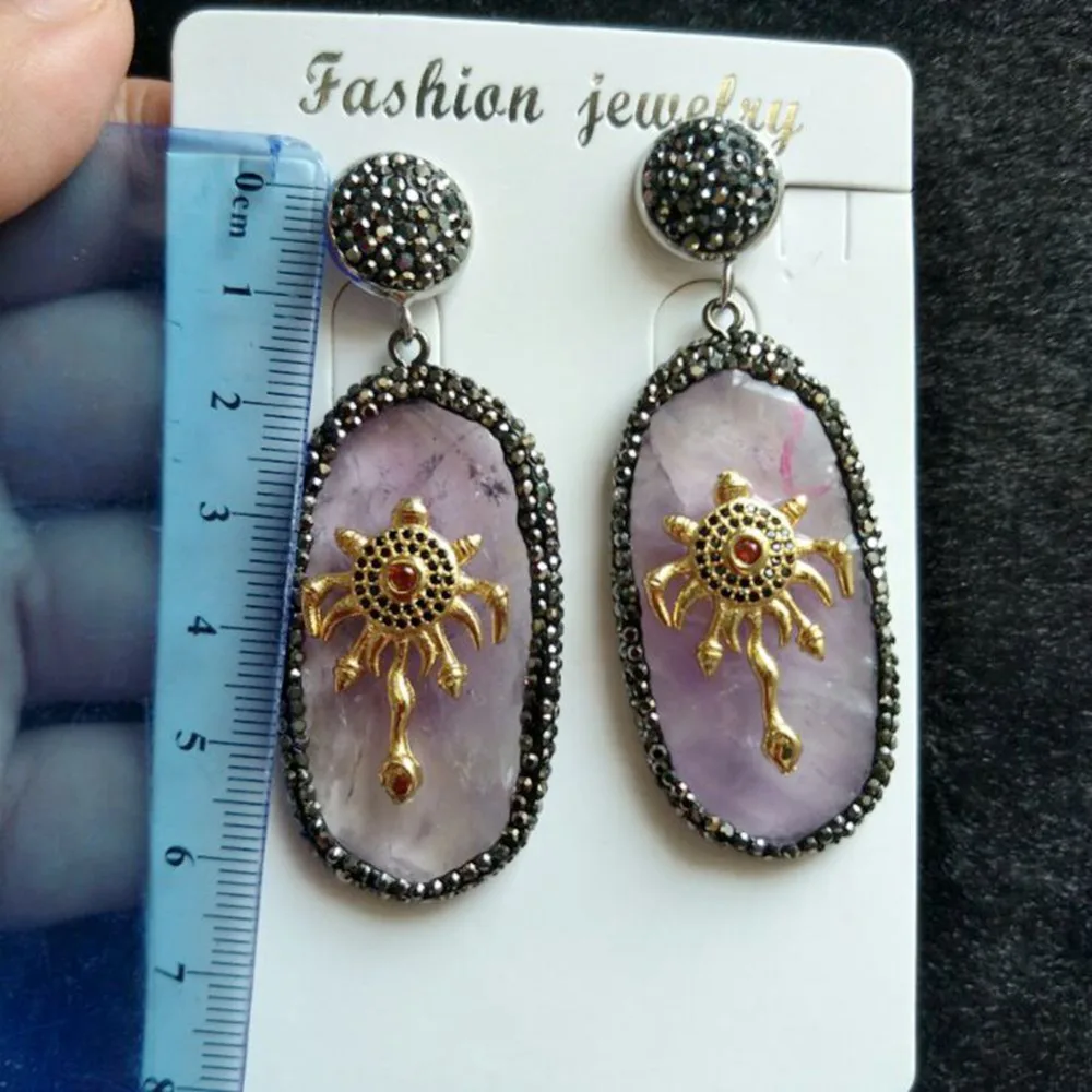 5 пар камень природы длинные серьги Для женщин Роскошные букле d Oreille Женская мода