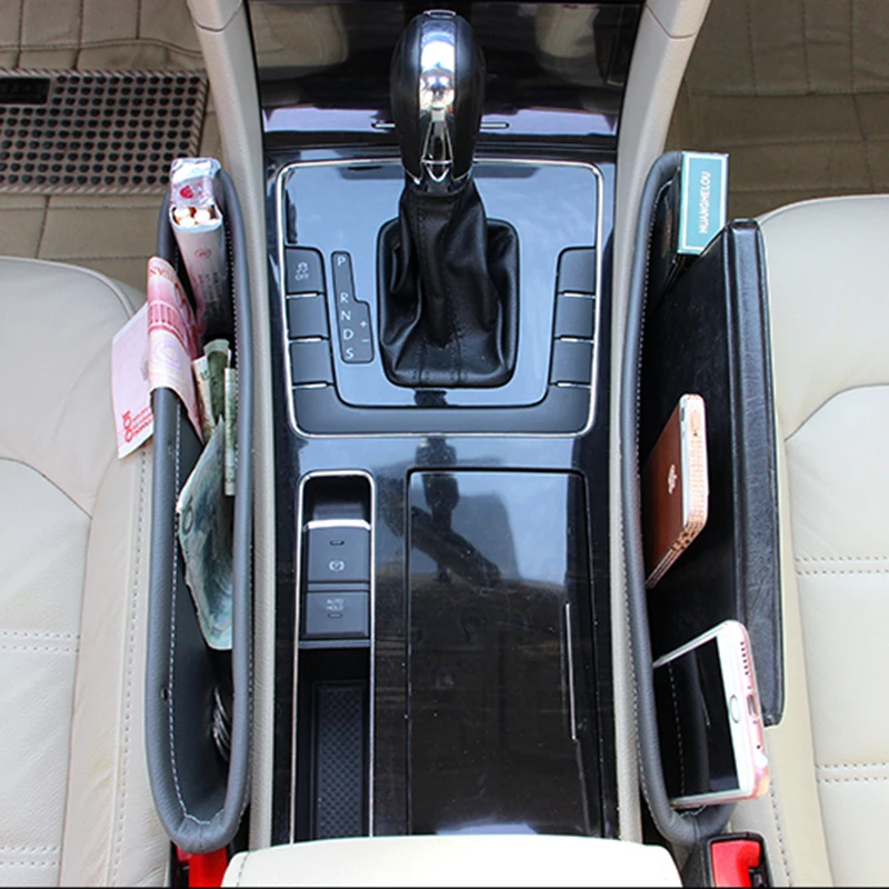 YIKA 4 Цвета 2 шт/лот Многофункциональная Кожаная Хранительная Коробка для Автомобиля Органайзер Между Сидений Стоянки Товаров