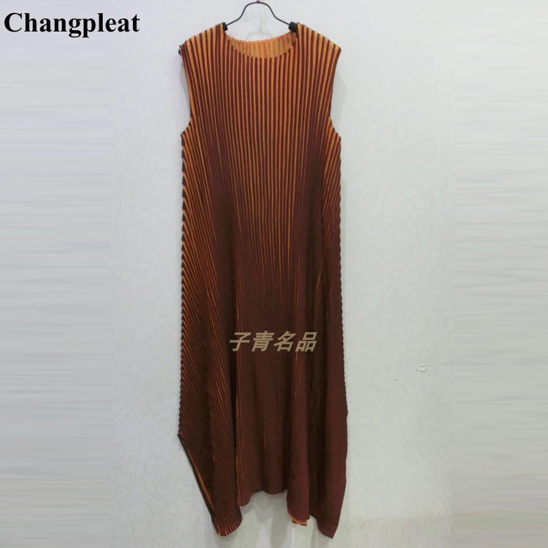 Changpleat 2019 новые летние платье без рукавов Miyak плиссированные дизайн моды